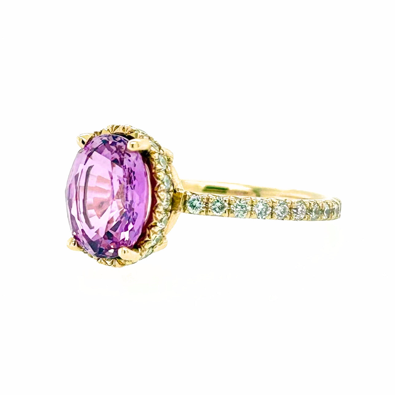 Pink Oval Sapphire Ring | SUREFIRE FINE JEWELRY | 14K Gold