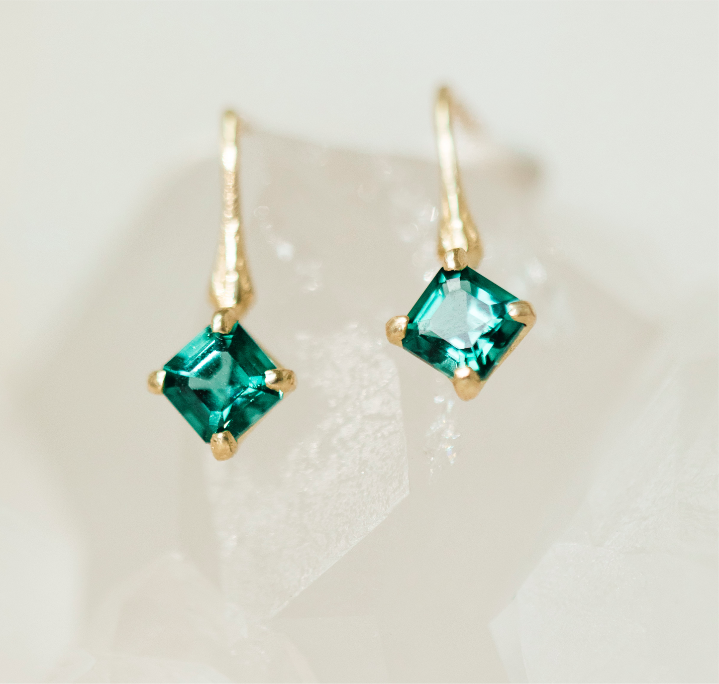 Blue-Green Tourmaline Branch Earrings