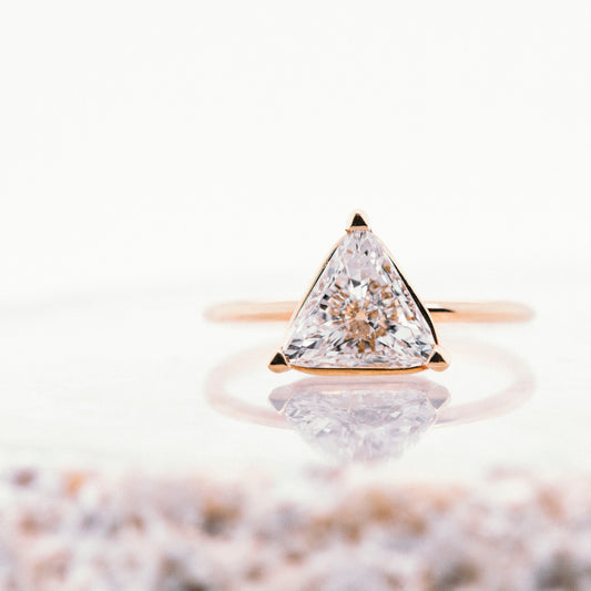 Trillion Diamond Engagement Ring | SUREFIRE FINE JEWELRY | 14K Gold