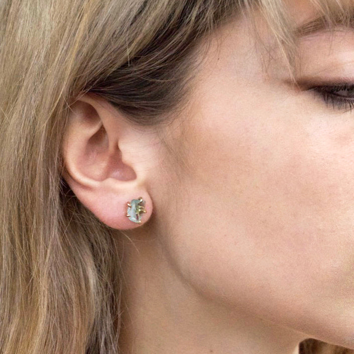 Aquamarine Medium Stone Studs