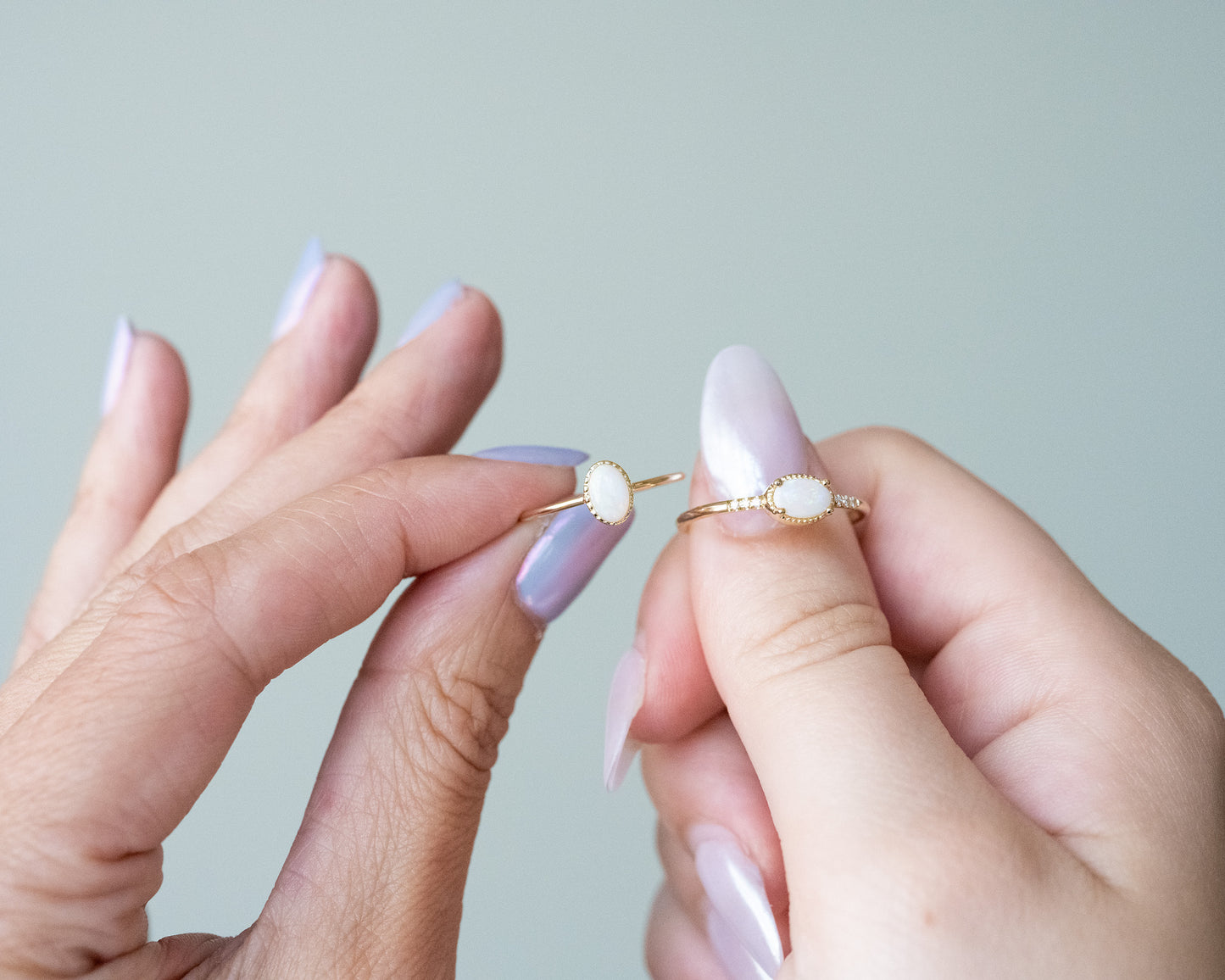 Opal Oval Wisp Ring