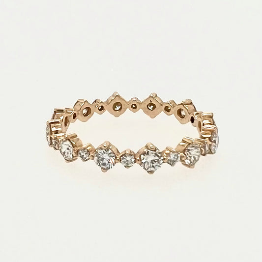 Linear Square Diamond Band