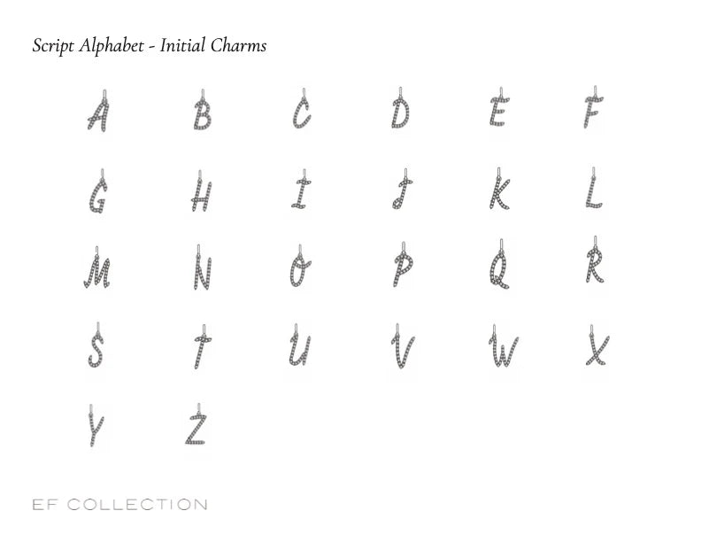 Diamond Script Initial Charm