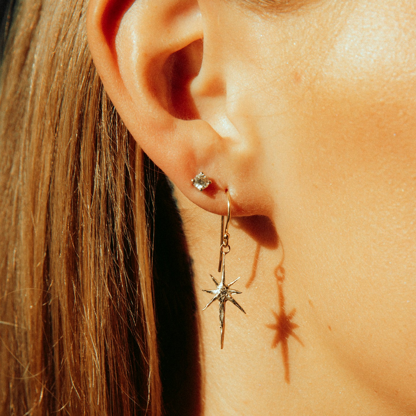 Gold & Diamond Artifact Earrings