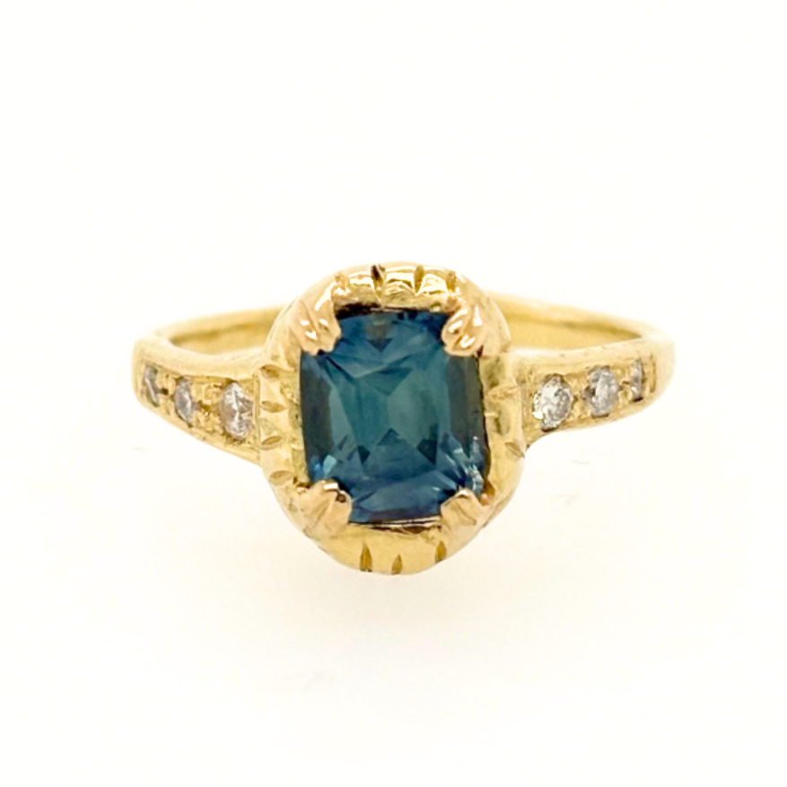 Enchanted Montana Sapphire Engagement Ring | COMMUNION BY JOY | 14K Gold