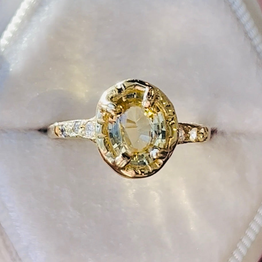 Guardian Oval Yellow Sapphire Engagement Ring | Communion By Joy | 14K Gold