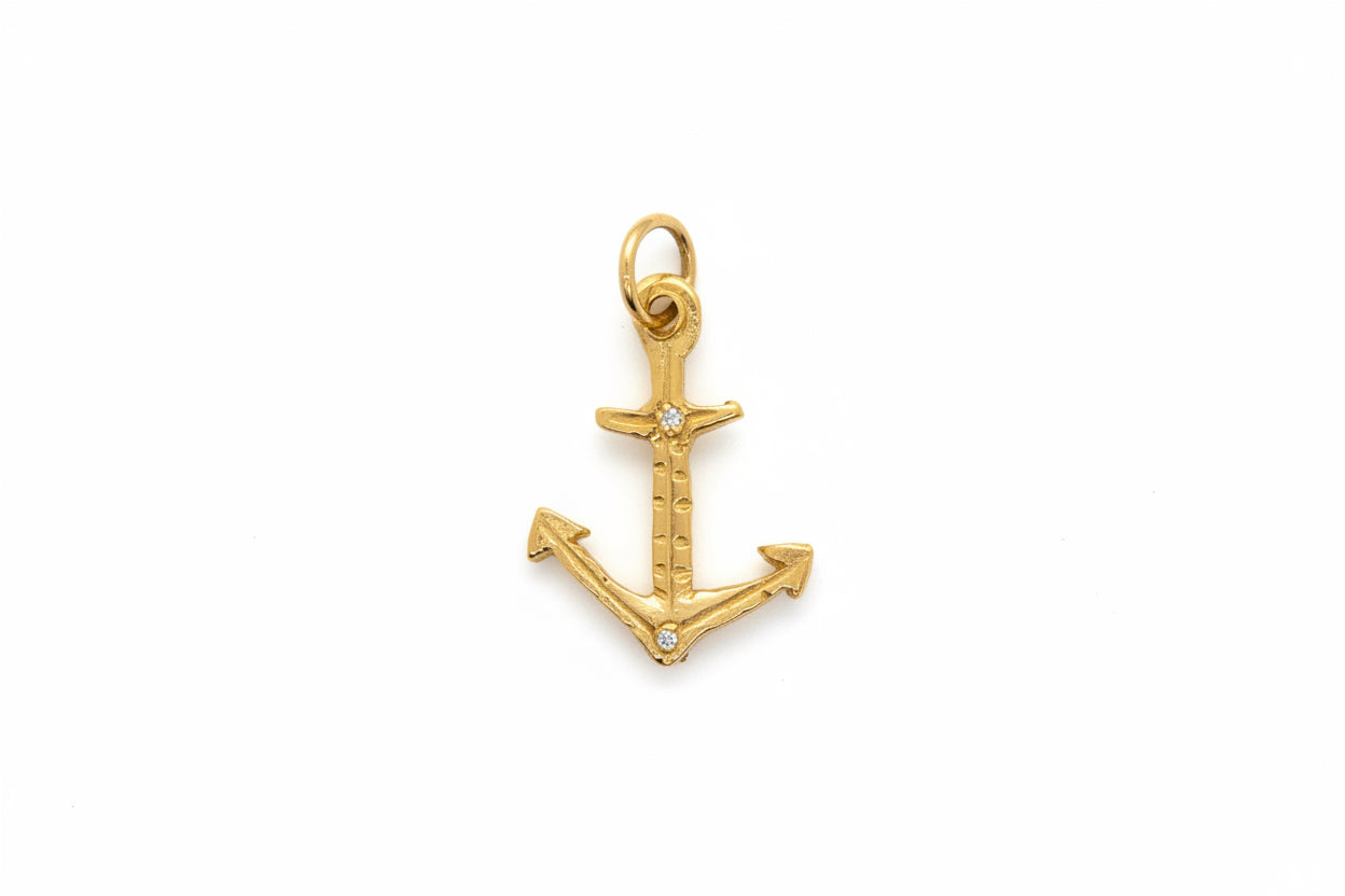 Small Anchor Diamond Charm