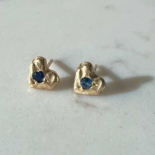 "Healed Heart" Montana Sapphire Studs