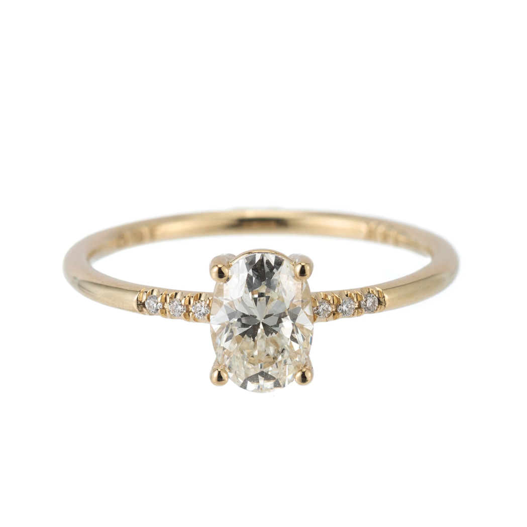 Oval Diamond Equilibrium Engagement Ring | JENNIE KWON | Surefire Fine Jewelry | 14K Gold