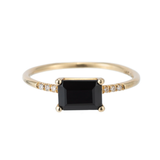 East West Onyx Equilibrium Ring