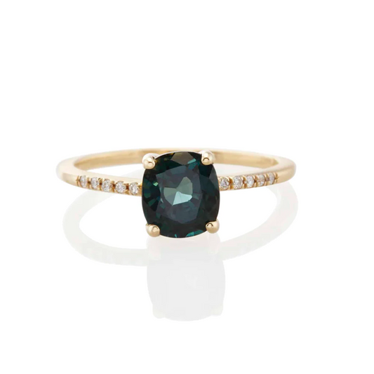 Hyeres Sapphire Cushion Ring | VALE JEWELRY | Surefire Fine Jewelry | 14K Gold