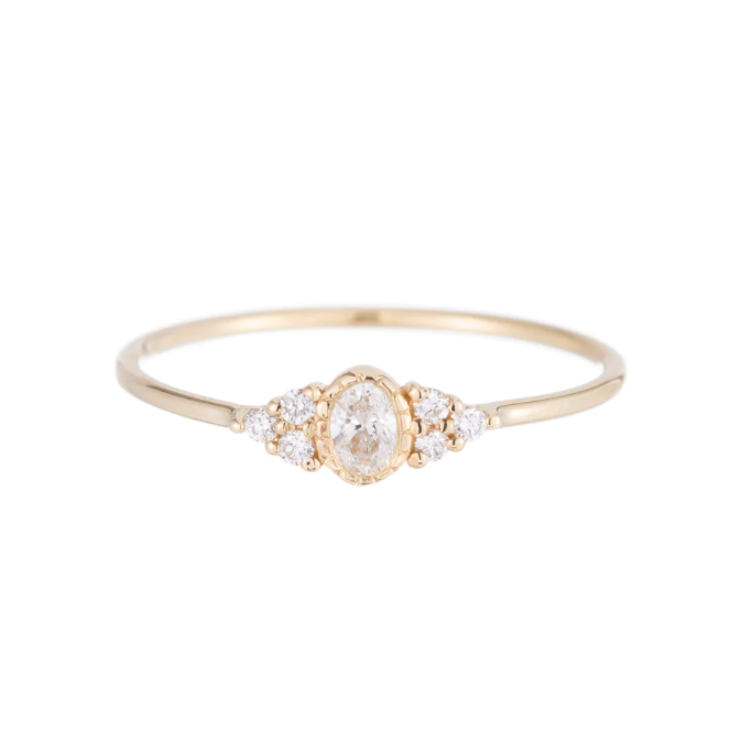 Oval Diamond Cluster Whisper Ring