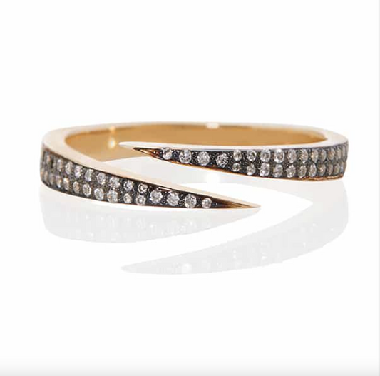 Lazarus Ring, Pave diamonds with Black Rhodium finish