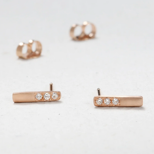 Short Pave Bar Earrings