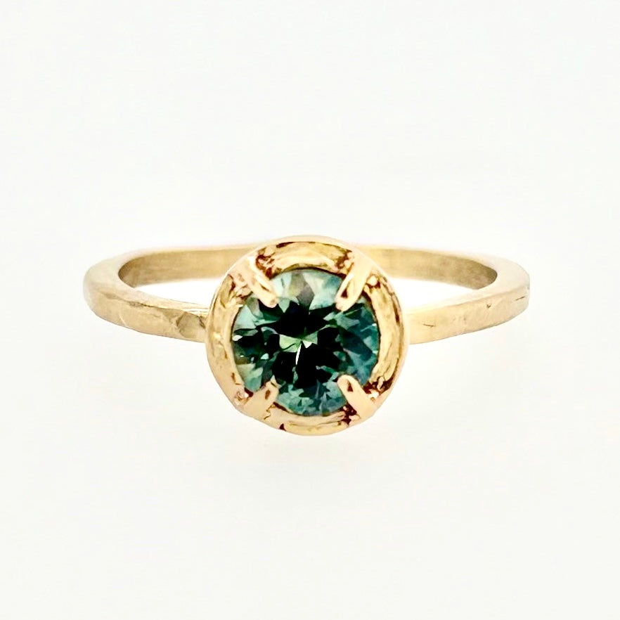 Teal Blue Green Sapphire Engagement Ring by Robin Haley