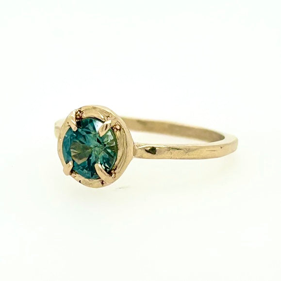 Teal Blue Green Sapphire Engagement Ring by Robin Haley