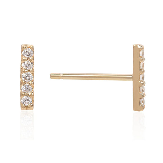 5-Diamond Bar Earrings