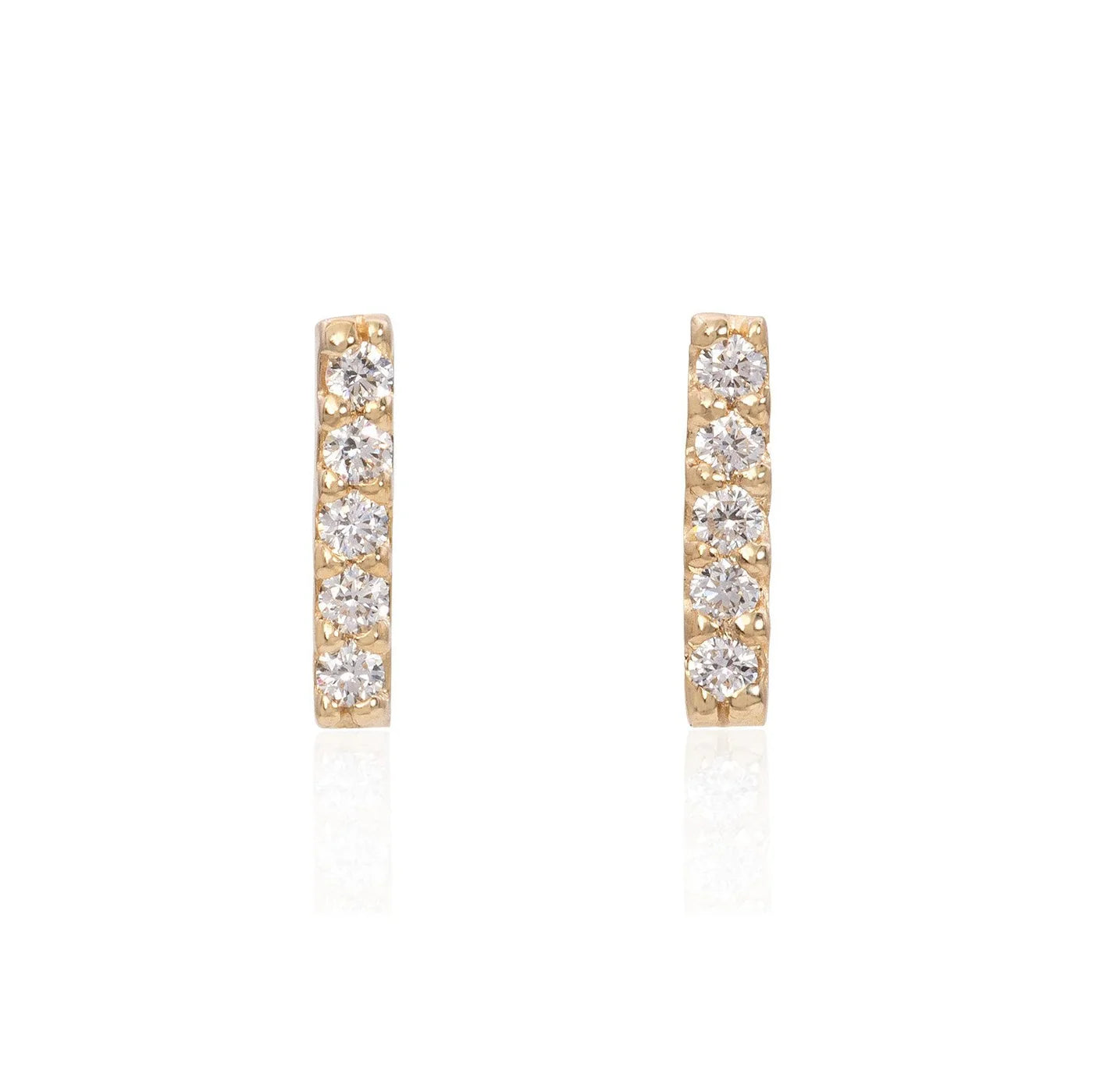 5-Diamond Bar Earrings
