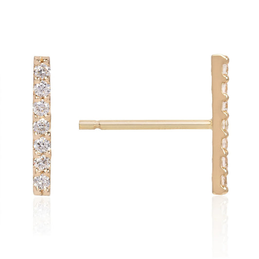 7-Diamond Bar Earrings