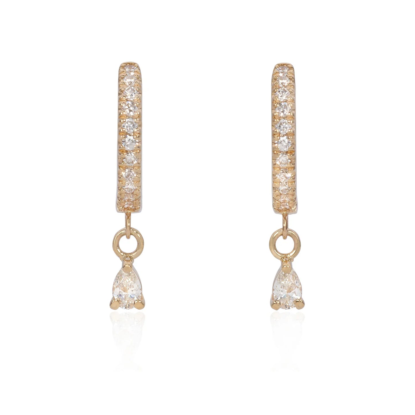 Pear Pavé Huggies