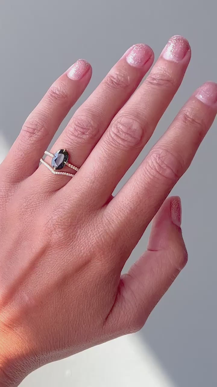 Evelina Oval Teal Engagement Ring | VALE | Surefire Fine Jewelry | 14K Gold