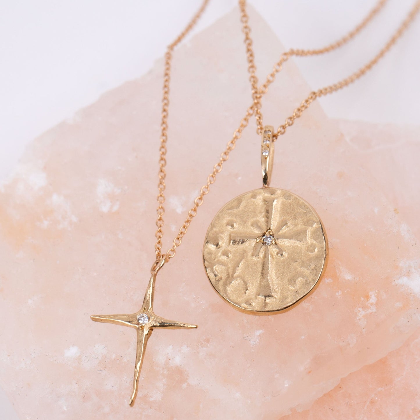 Diamond Small Handcarved Cross