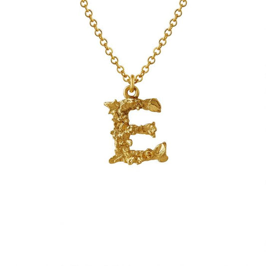Tiny Floral Letter E