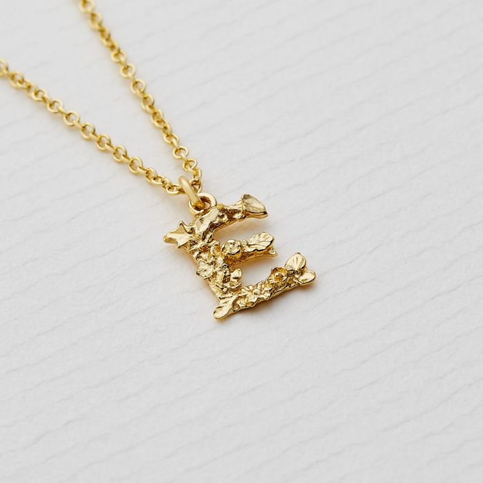 Tiny Floral Letter E