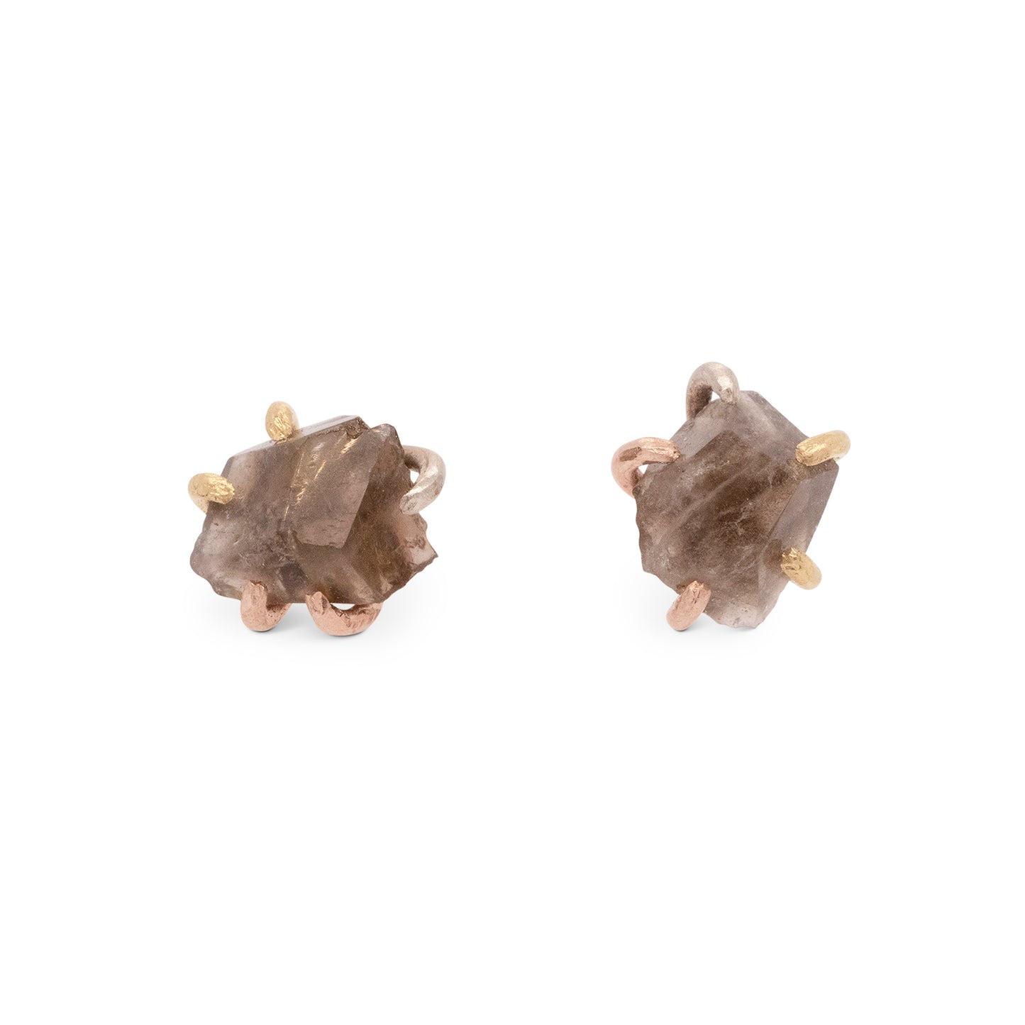California Smokey Quartz Stone Studs