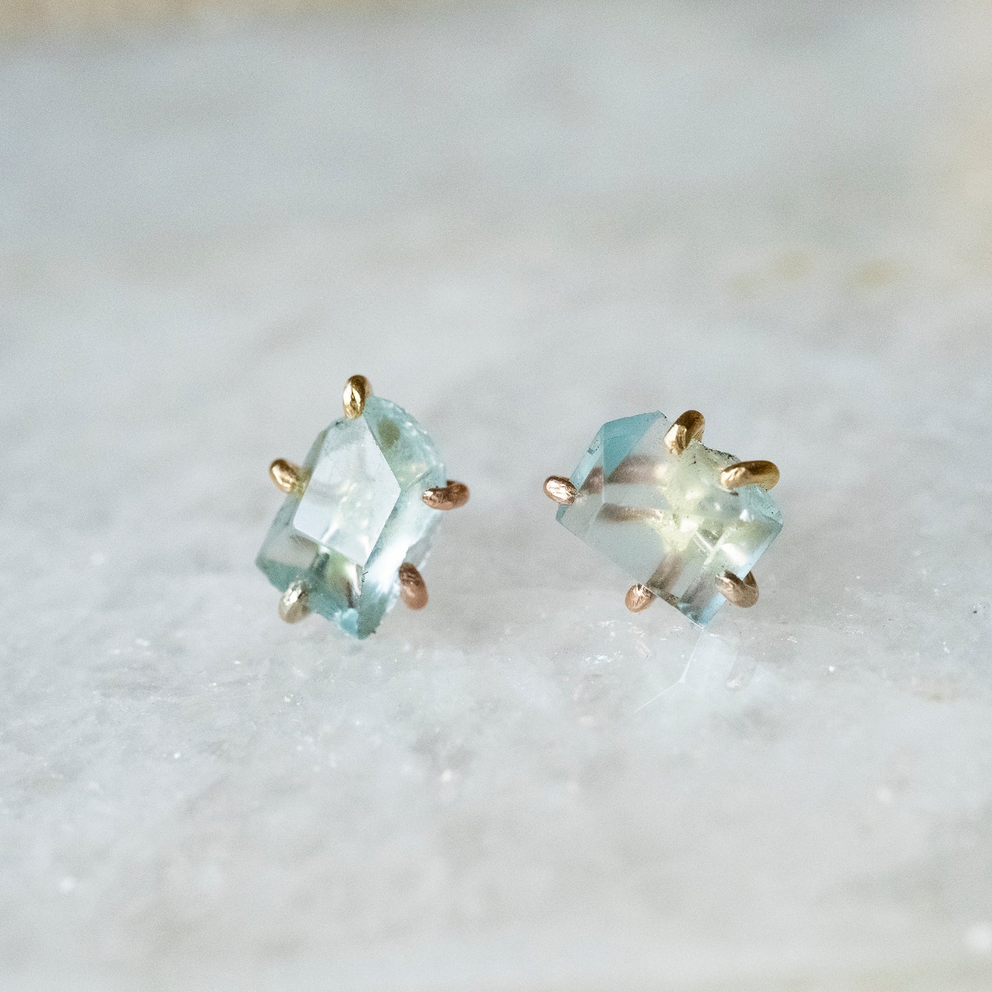 Aquamarine Medium Stone Studs