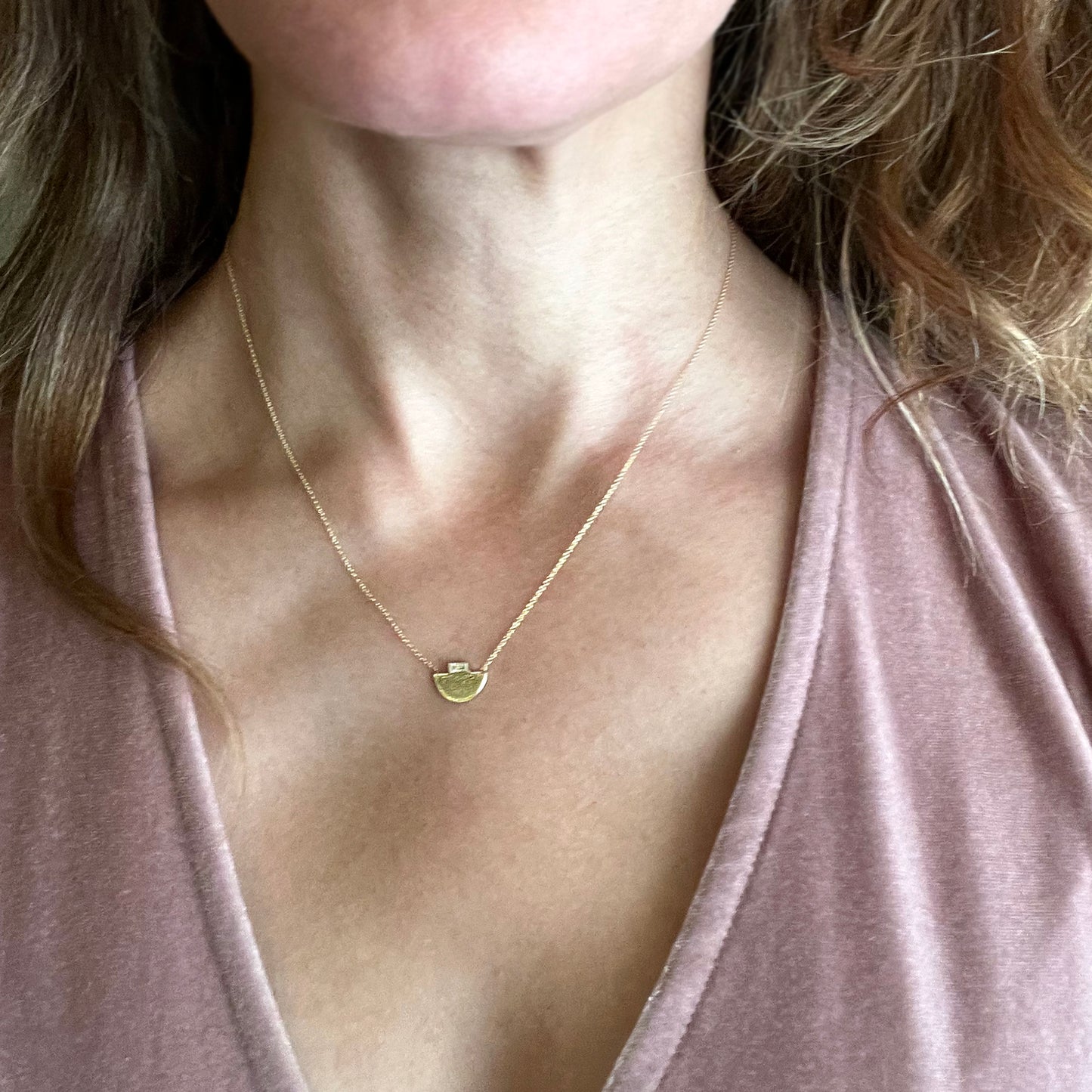 Half Moon Signet Necklace