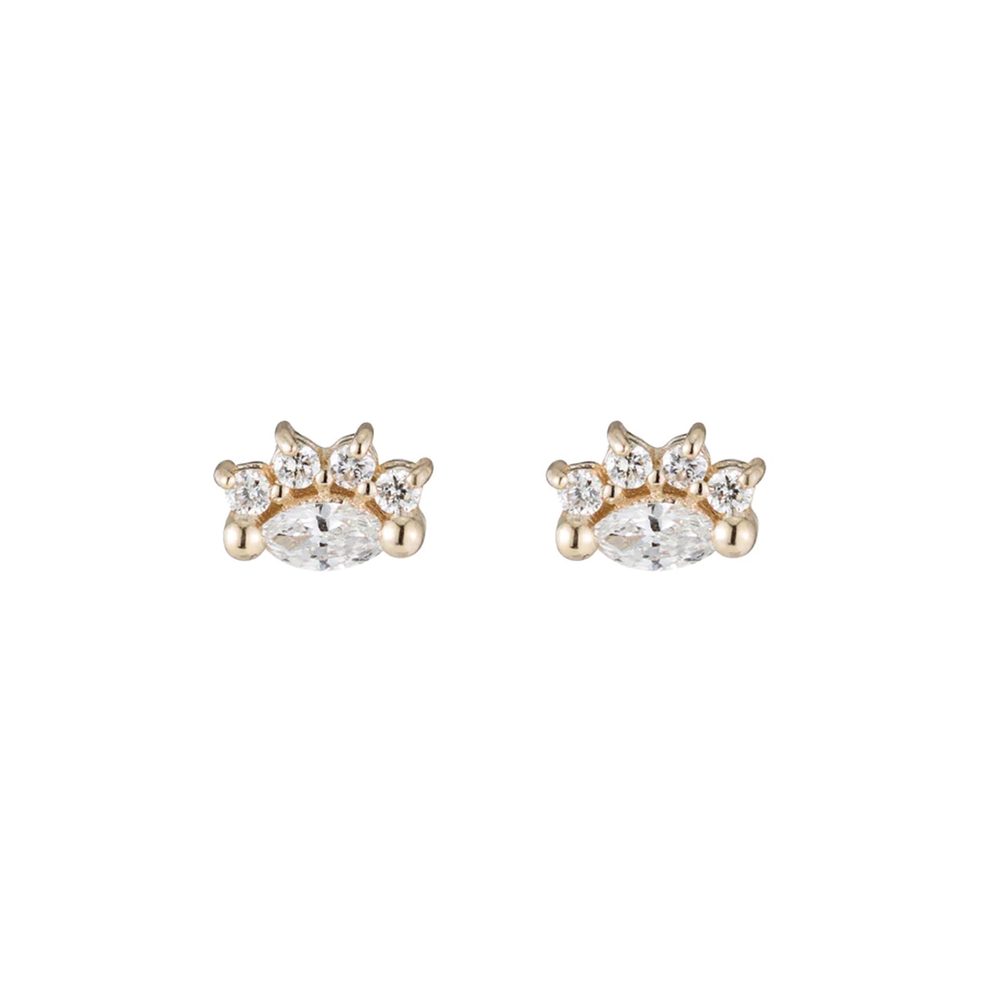 Tiny Diamond Marquise Arch Studs