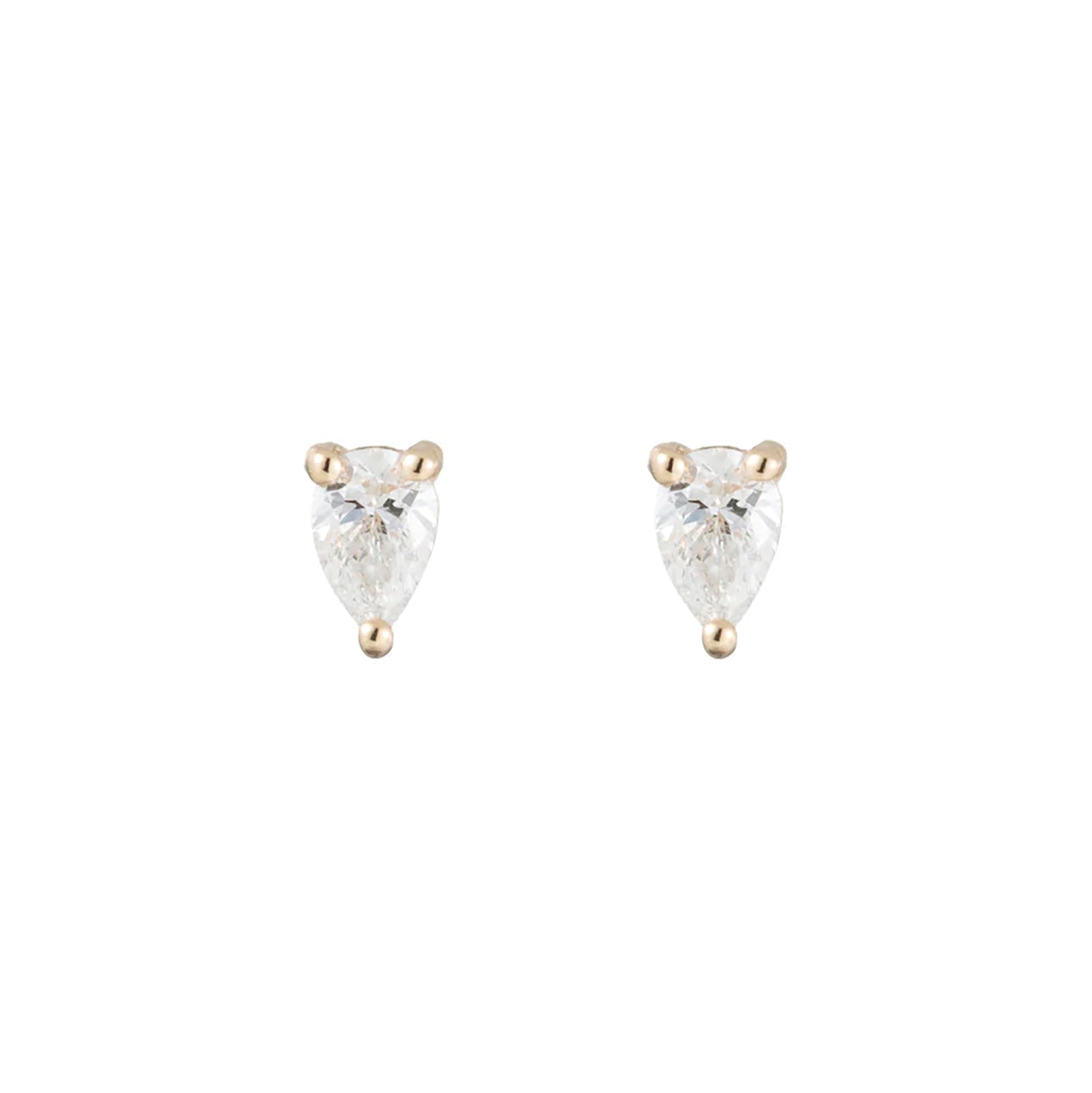 Tiny Diamond Pear Studs