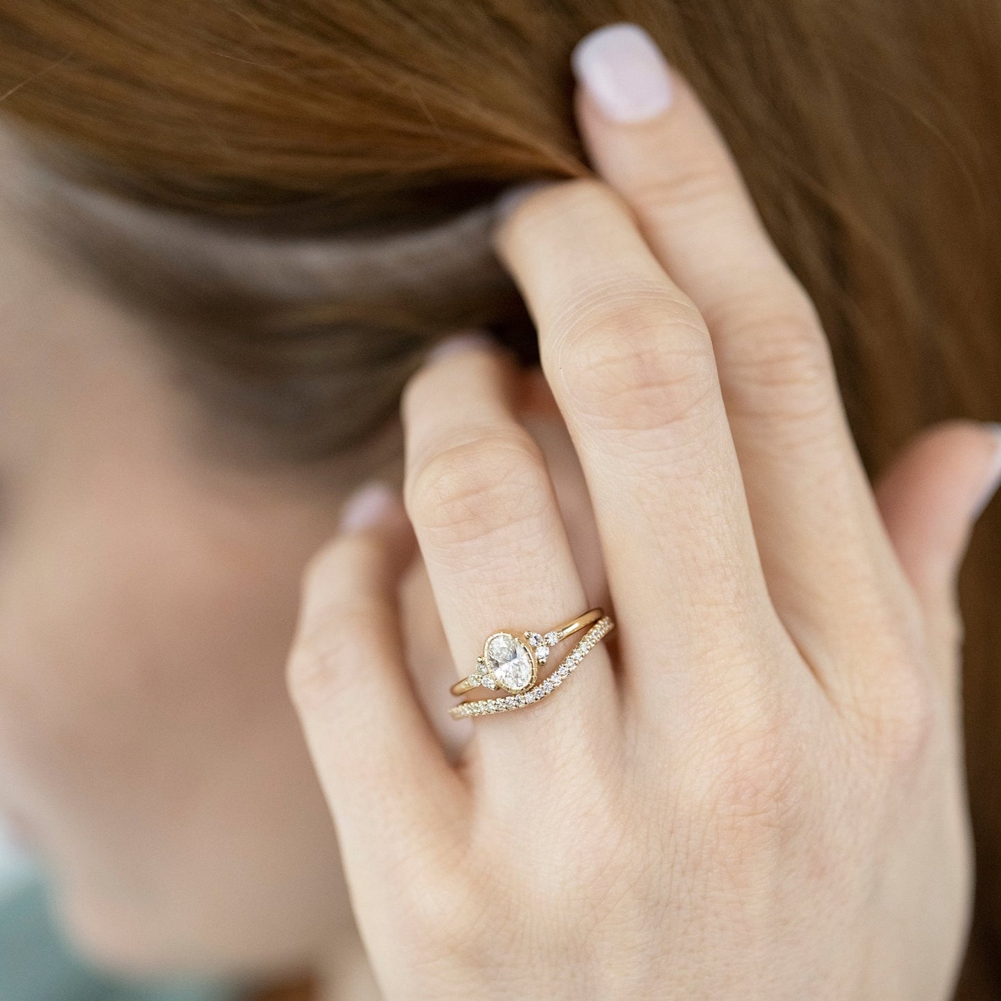 Oval Diamond Cluster Ring