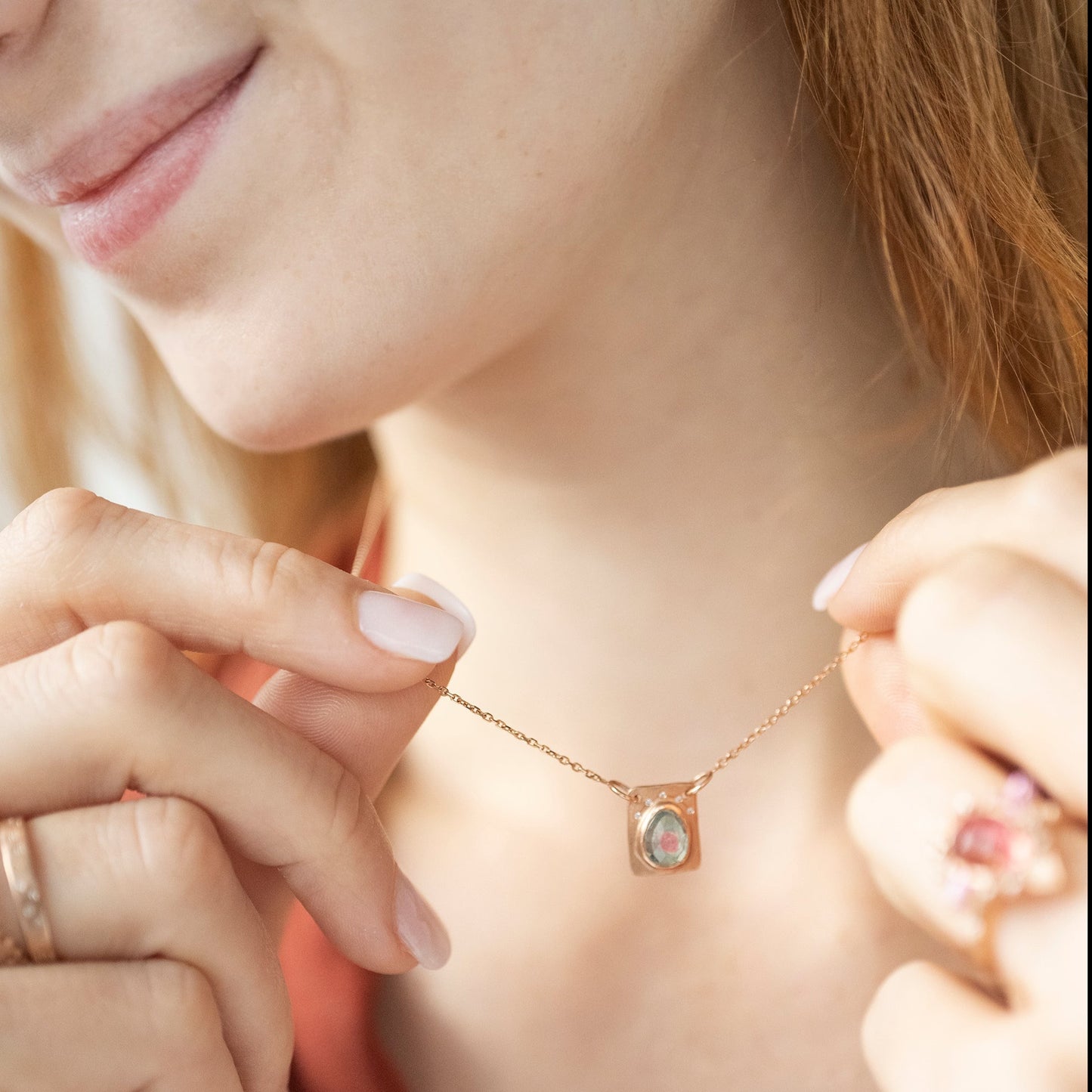 Pear Shape Plate Necklace