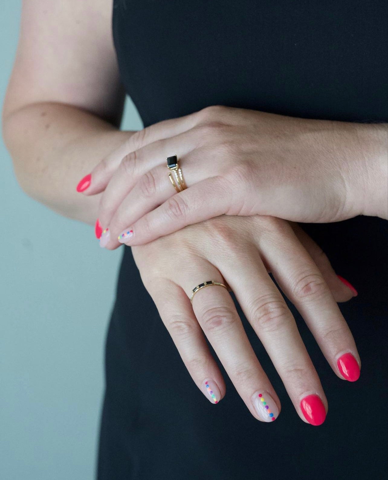 East West Onyx Equilibrium Ring
