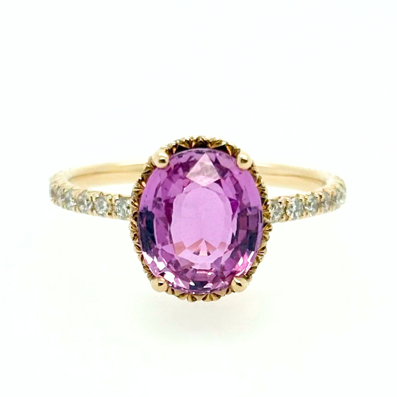 Pink Oval Sapphire Ring | SUREFIRE FINE JEWELRY | 14K Gold