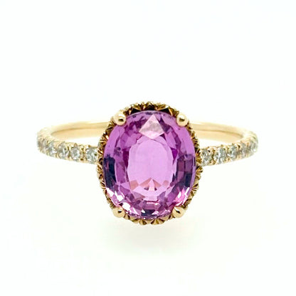 Pink Oval Sapphire Ring | SUREFIRE FINE JEWELRY | 14K Gold