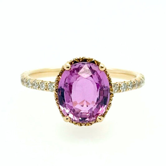 Pink Oval Sapphire Ring
