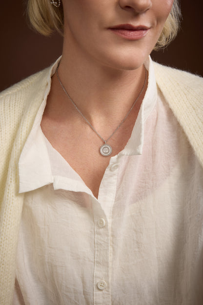 Diamond Cross Medallion Necklace