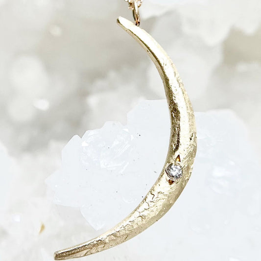Moon with Diamond Necklace