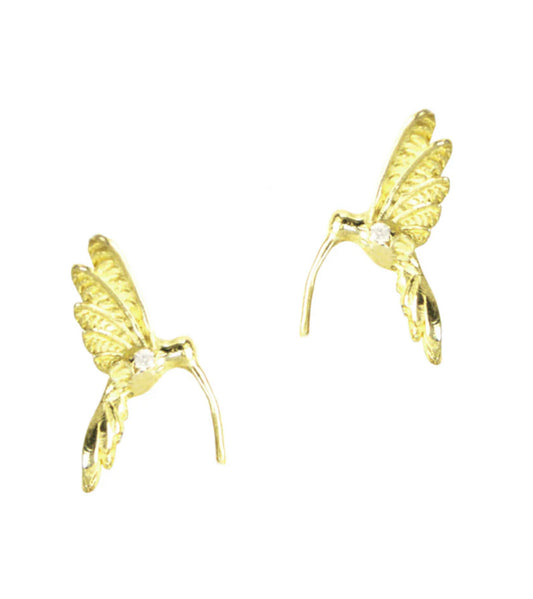 Delicate Hummingbird Stud Earrings