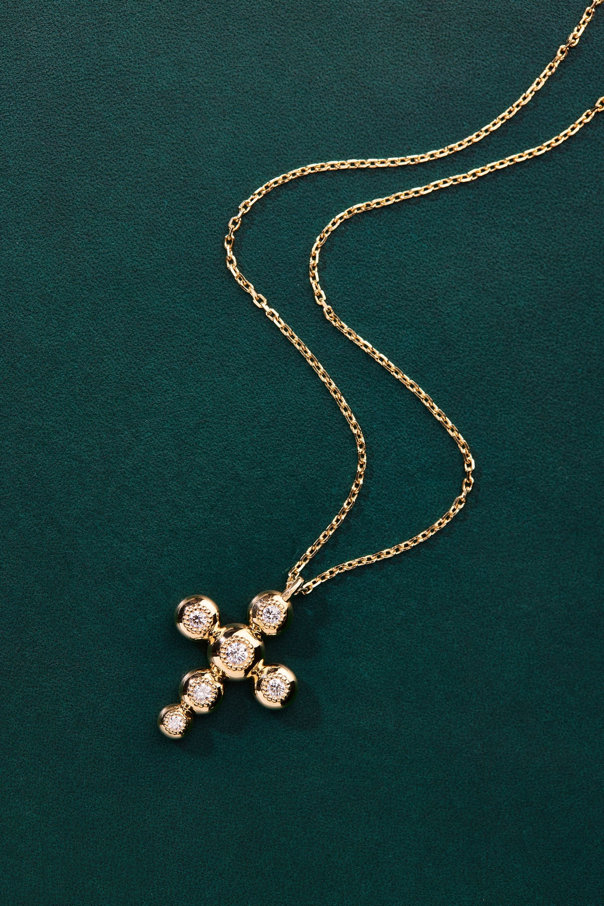 Large Circle of Blessings Diamond Cross Necklace