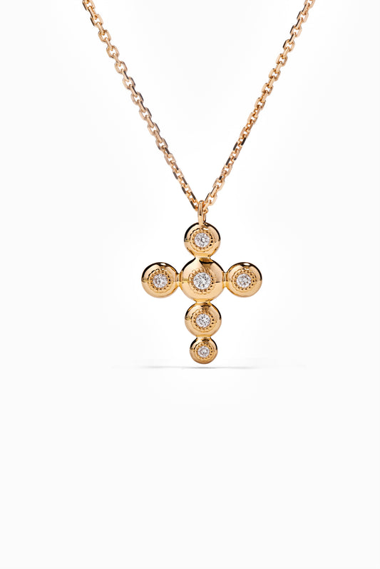 Large Circle of Blessings Diamond Cross Necklace