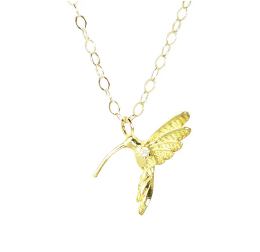 Small Hummingbird with Diamond Necklace