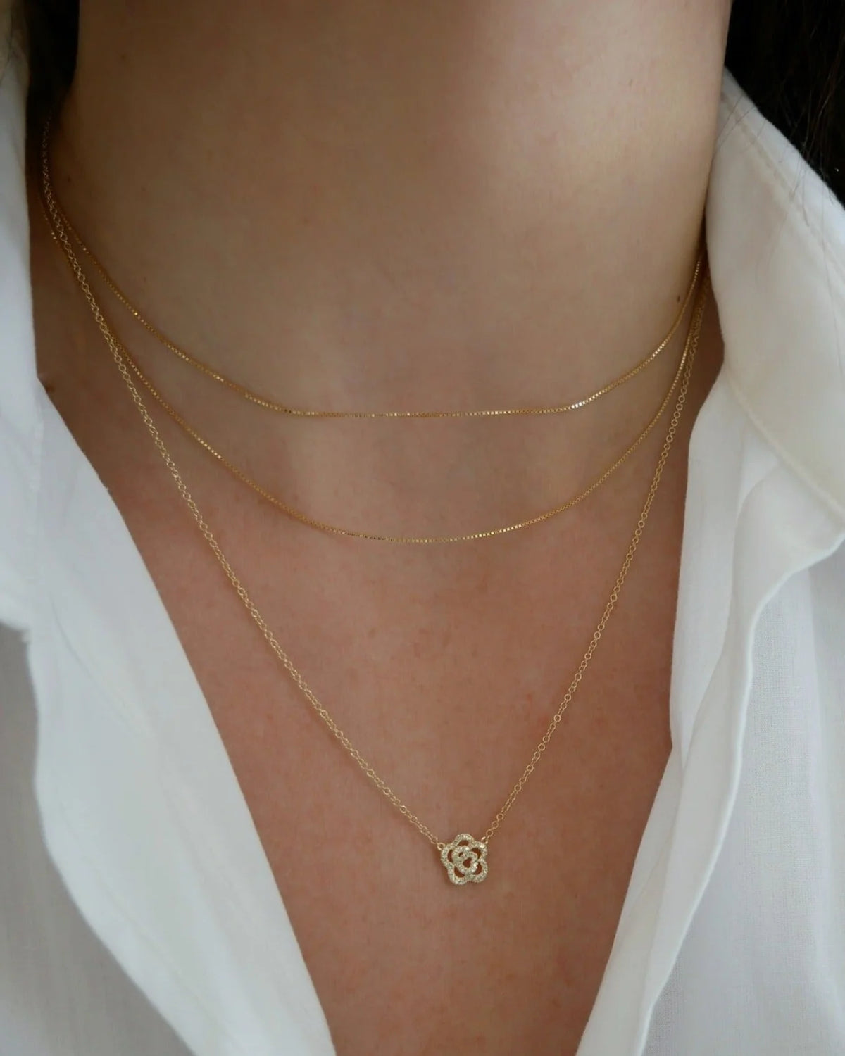Diamond Rose Necklace