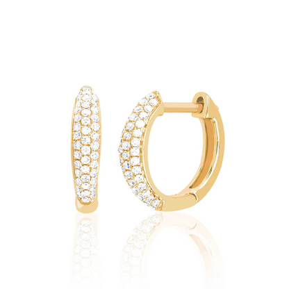 Diamond Dome Huggie Earrings
