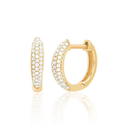 Diamond Dome Huggie Earrings