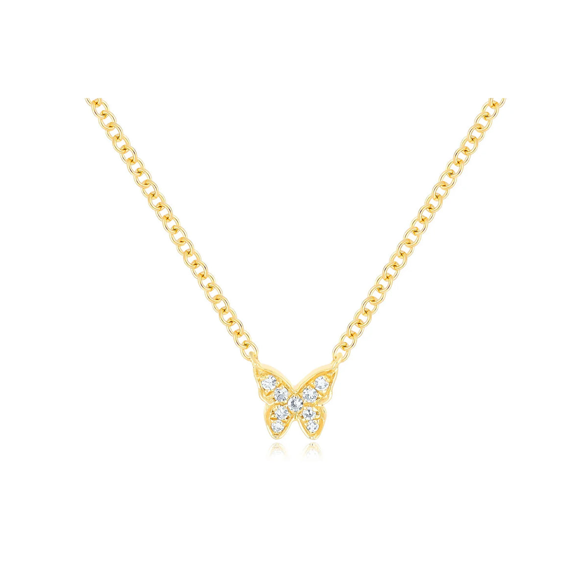 Diamond Baby Butterfly Necklace