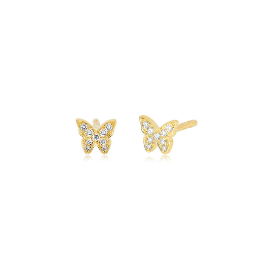 Diamond Baby Butterfly Studs